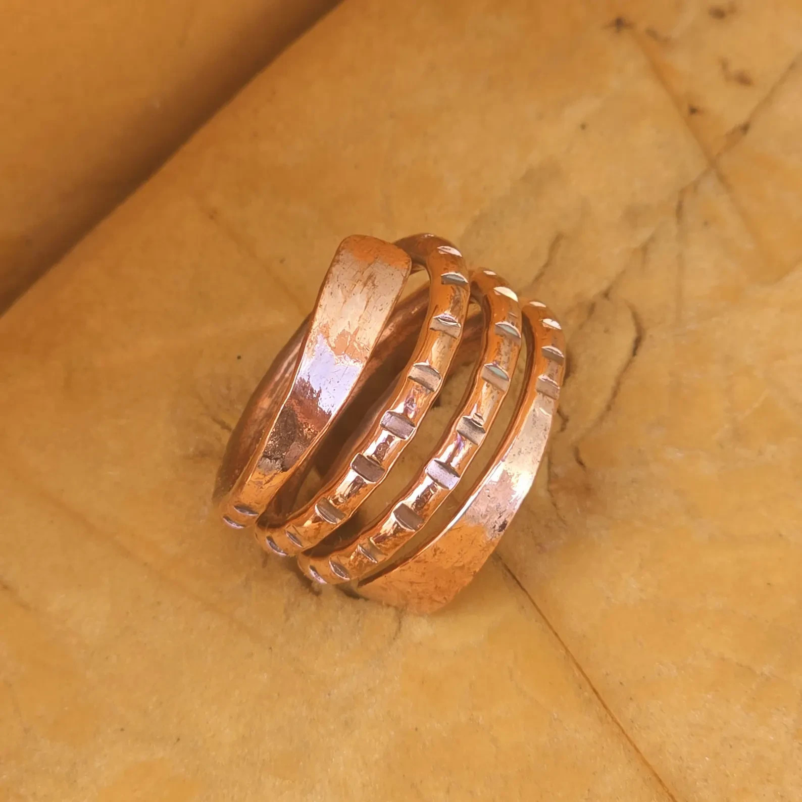 Solid Copper Minimalist Healing Ring Handmade Unisex Thumb Ring, Splint