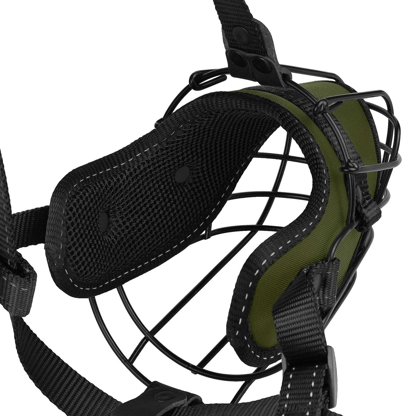 OOPSDOGGY Pitbull Dog Muzzle Reflective Metal Mask Secure Wire Basket Muzzles...