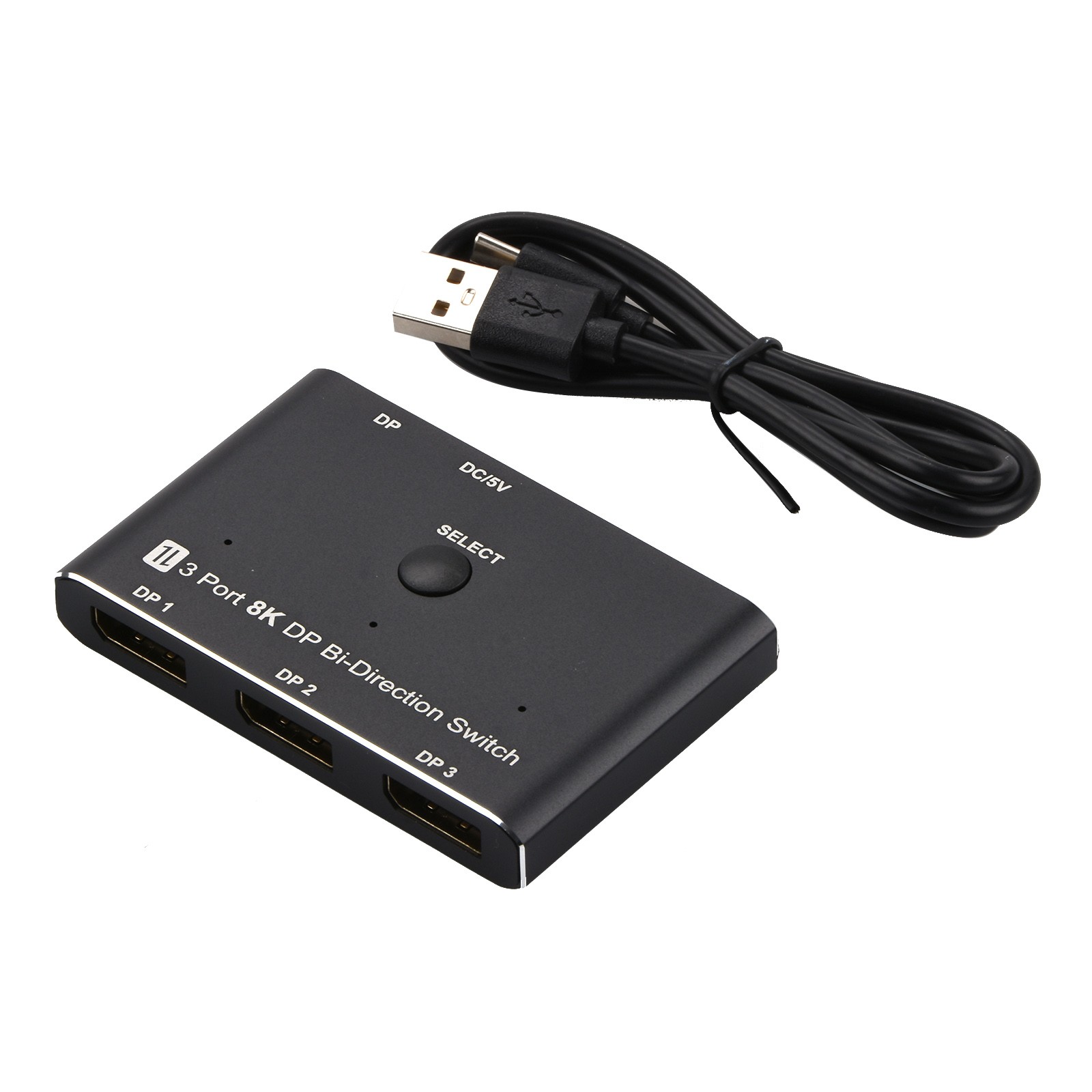 1*8K DisplayPort Splitter 3 in 1 Out  1 in 3 out 3x1 1x3 Display Port Adapter
