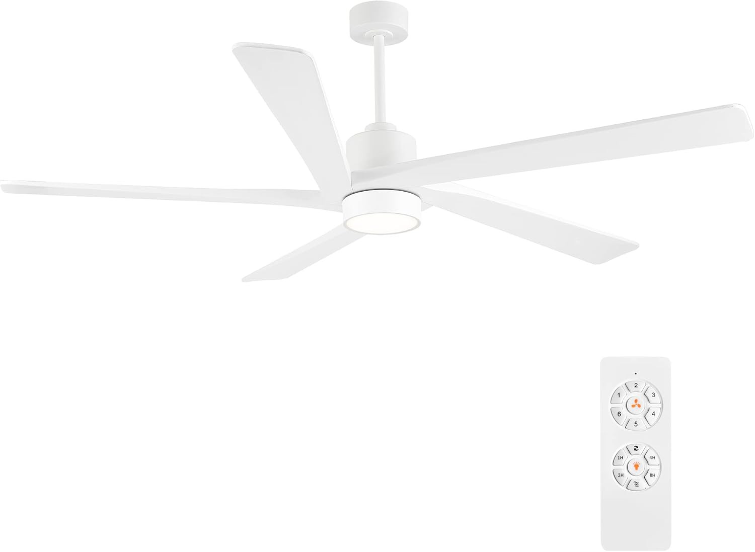 64" Modern DC Ceiling Fan with Lights & Remote, 6-Speed Reversible Motor
