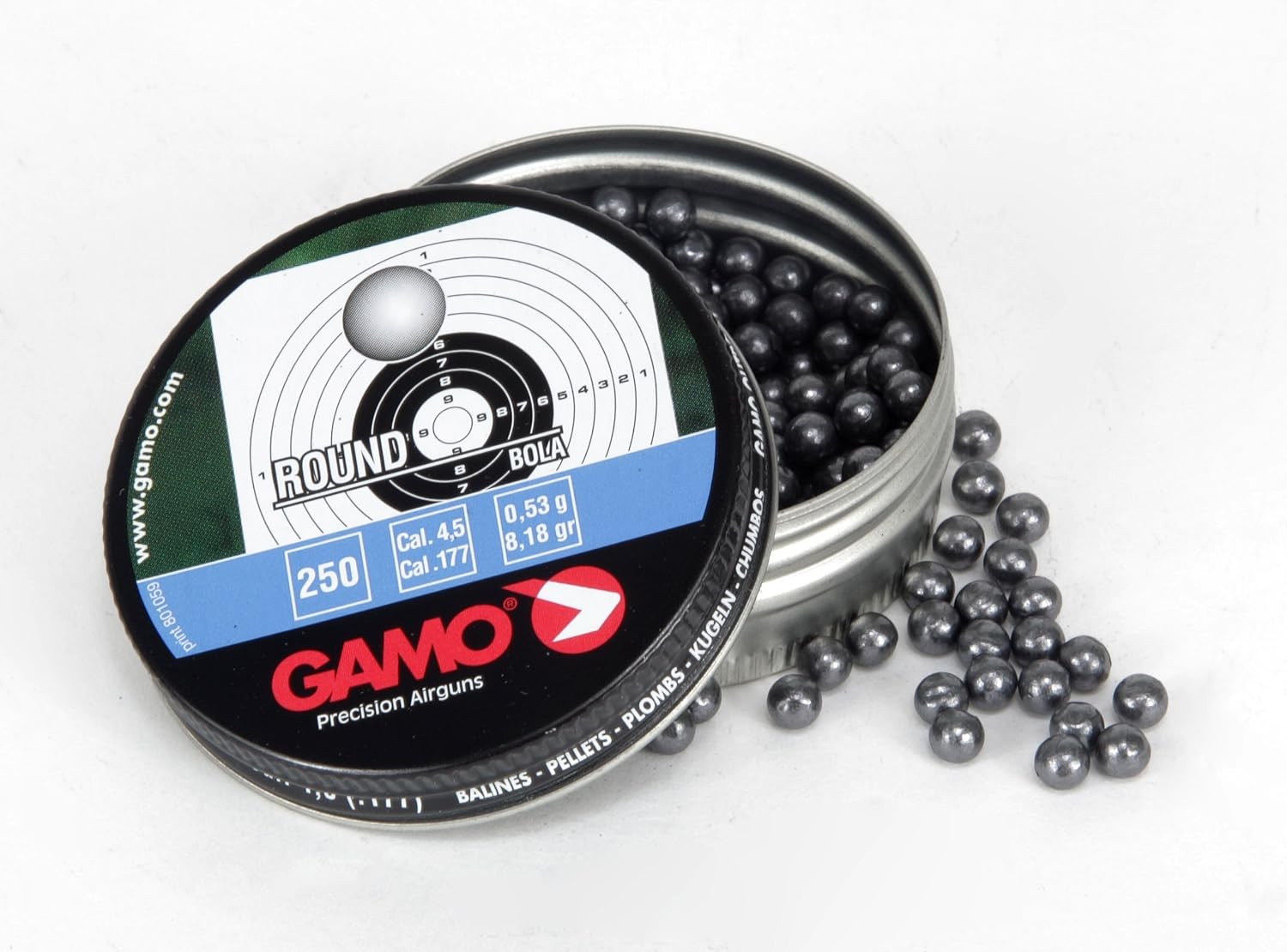 Gamo Round Ball Air Rifle Pellets .177 Caliber 250 Count