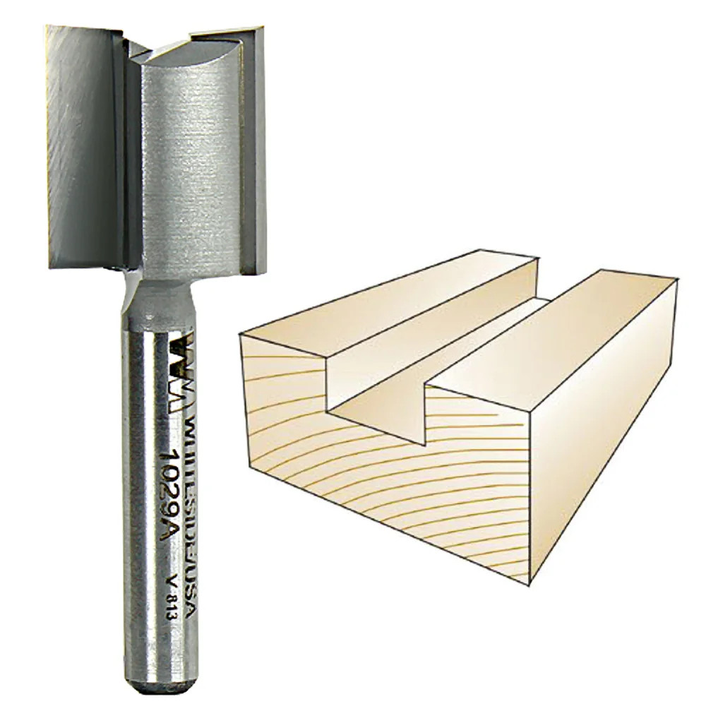 Whiteside Straight Plywood Bit, 1/4 in. SH x 23/32 in. CD x 3/4 in. CL