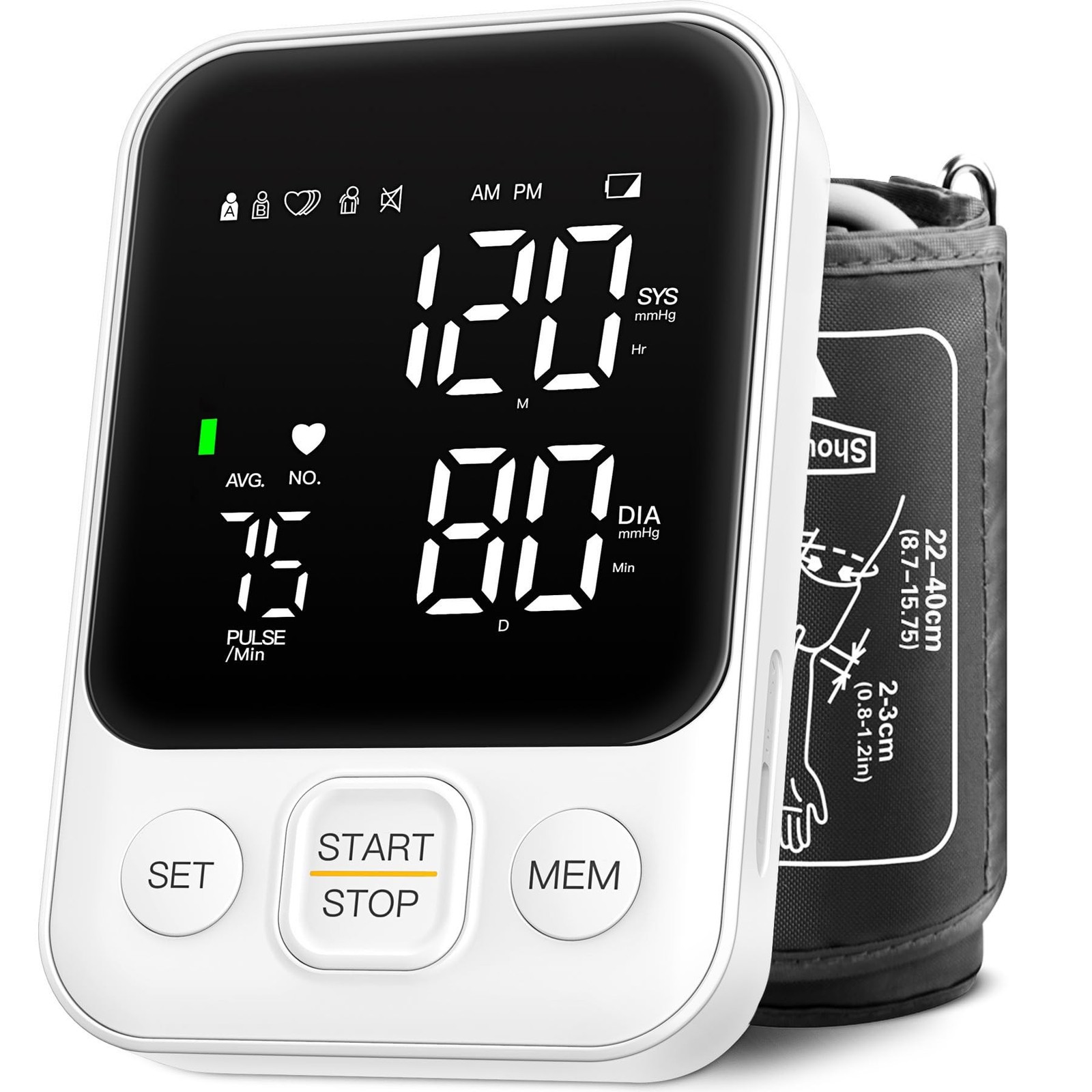 Blood Pressure Monitor Upper Arm Machine Accurate Adjustable BP Cuff Kit Led ...