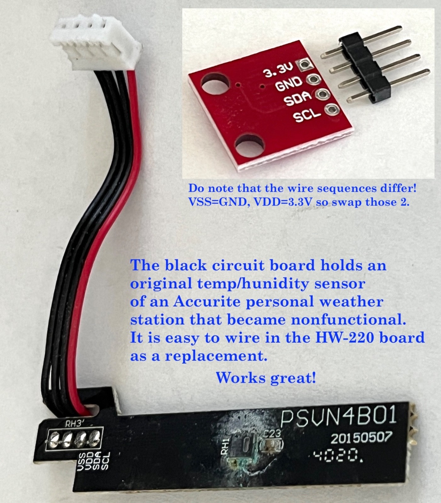 3-PCS HTU21D Temperature Humidity Sensor Breakout Module I2C Interface