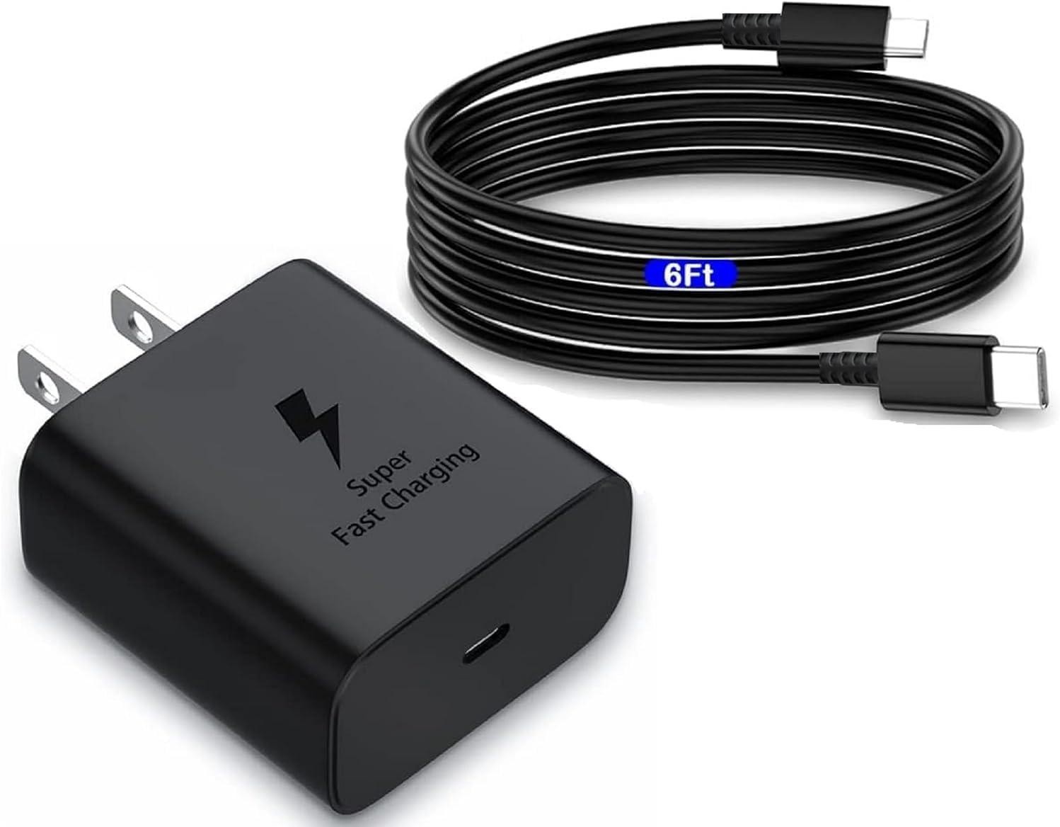 45W Super Fast Charger Type C-C Charger/6FT Charging Cable for Samsung Galaxy