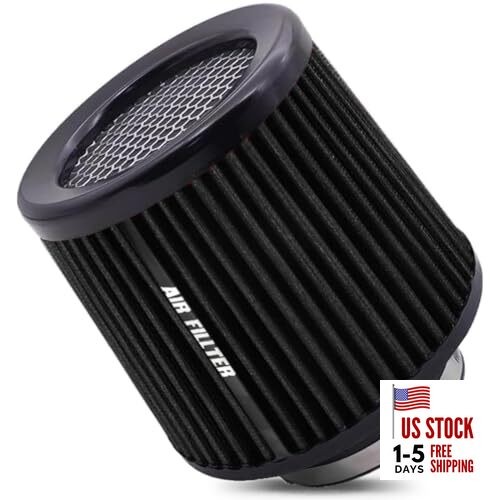 Universal 3 Inch 76mm Air Intake Filter Replacement Cone Air Filters Black