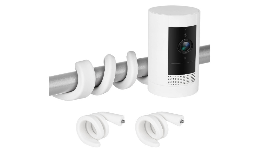 2 Pack Flexible Twist Mount Ring Stick Up Cam Baby Monitor Wear Resistant White