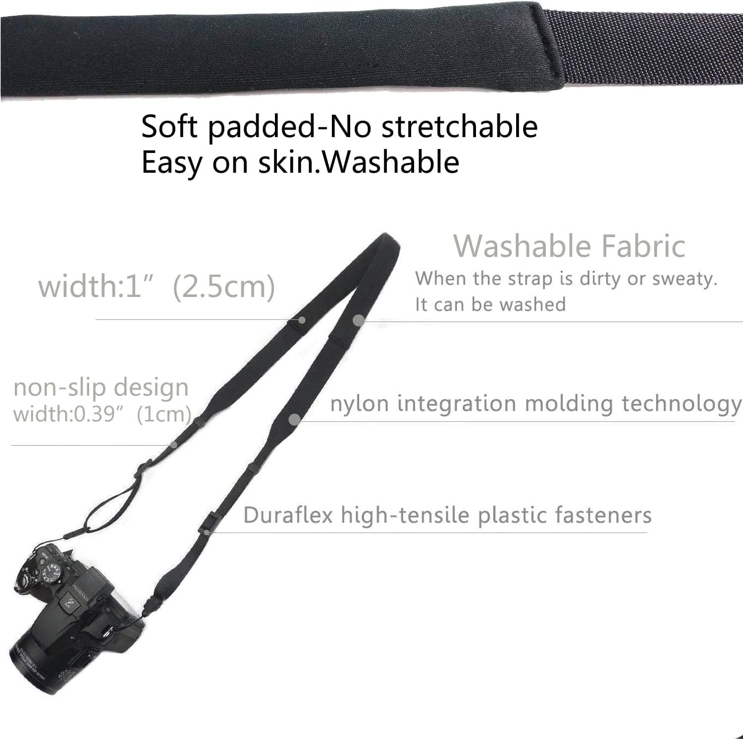 Versatile Neoprene Camera Neck Strap - Washable & Soft with Snap Fasteners