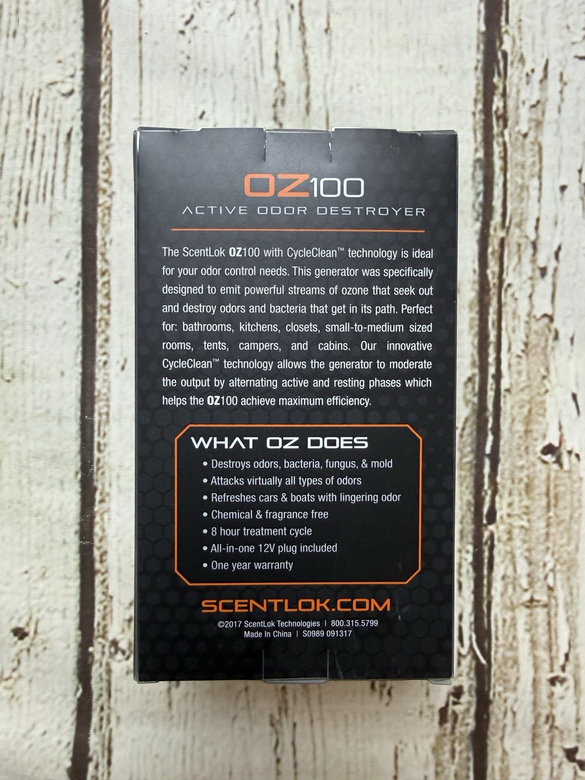 OZ100 ScentLok Technologies Active Odor Destroyer Small Room Wall Plug In - NEW