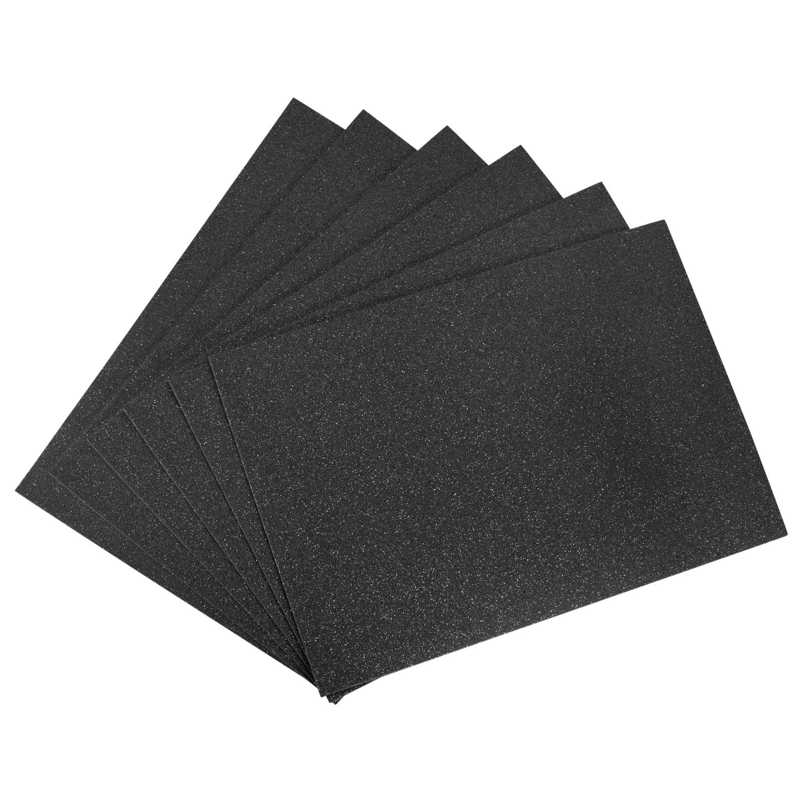 6 Pcs Black Glitter EVA Foam Sheets 11 x 8 Inch 2mm Thick for Crafts DIY