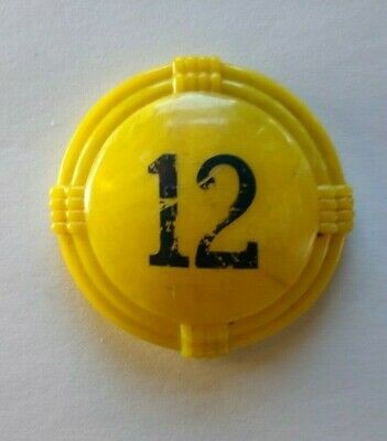 Vintage Pinball Machine Bumper Cap Game Part Original 1950s Yellow Marble # 12