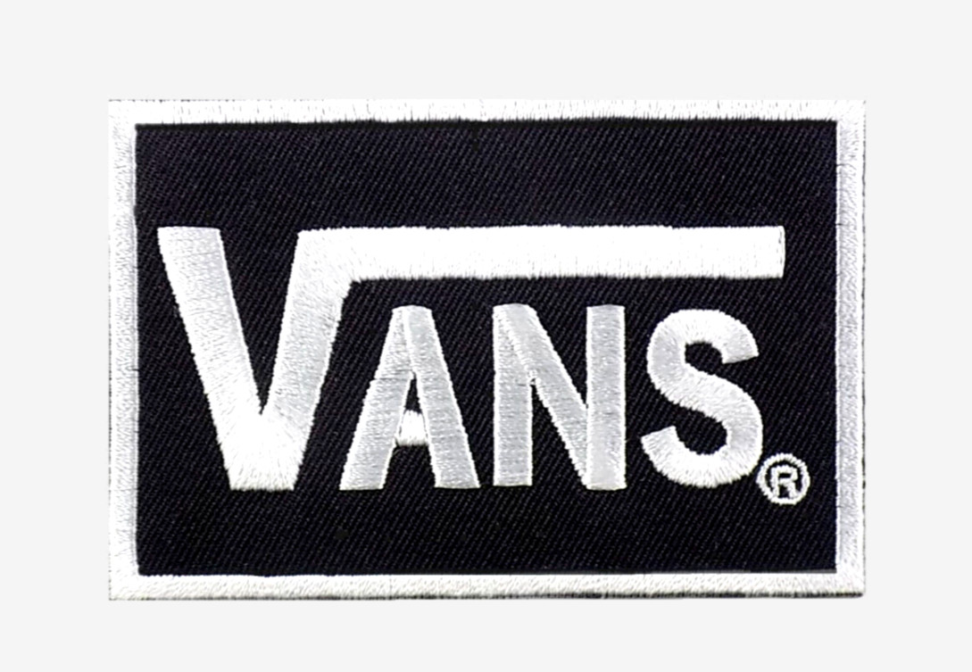 VANS EMBROIDERED PATCH IRON/SEW ON 3-3/8" x 2-1/4" "OFF THE WALL" SKATEBOARDING