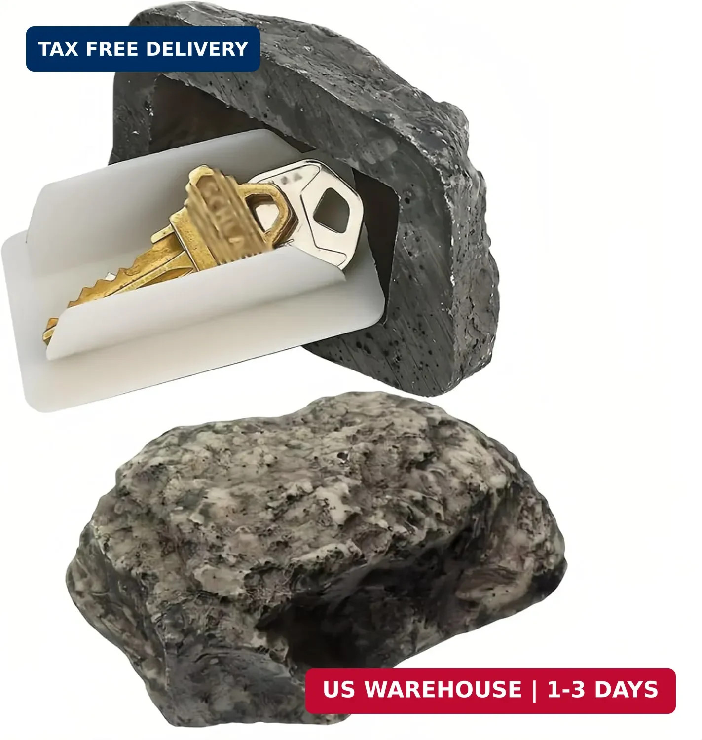 Outdoor Hidden Key Storage Rock, Gray Stone-Look, Never Locked Out! Outdoor Fake
