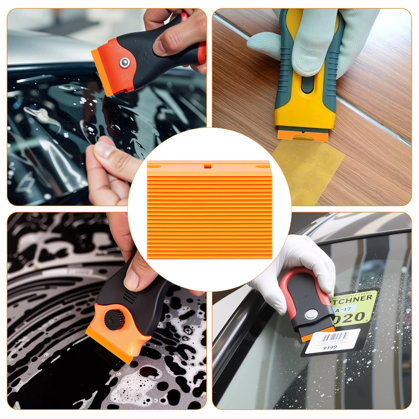 200Pieces Plastic Razor Blades, Double Edged Plastic Blade for Scraper, Safet...