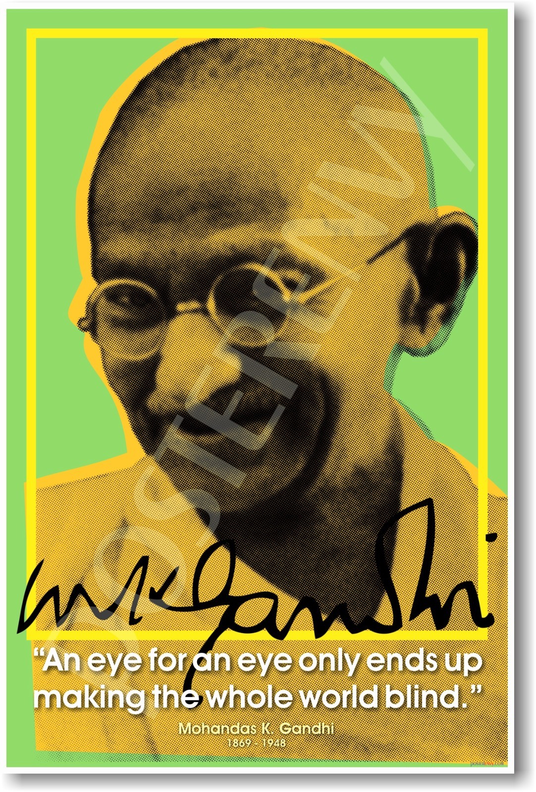 Mohandas Gandhi - Famous Indian Peace Leader School Classroom NEW POSTER