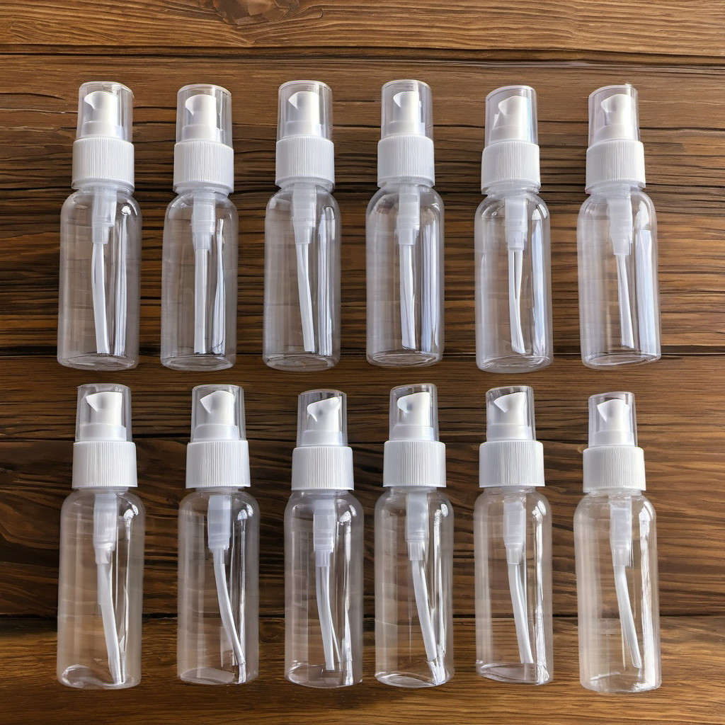(12) 2 oz Reusable Plastic Travel Spray Bottle Clear Lid Cosmetic Empty Mist TSA