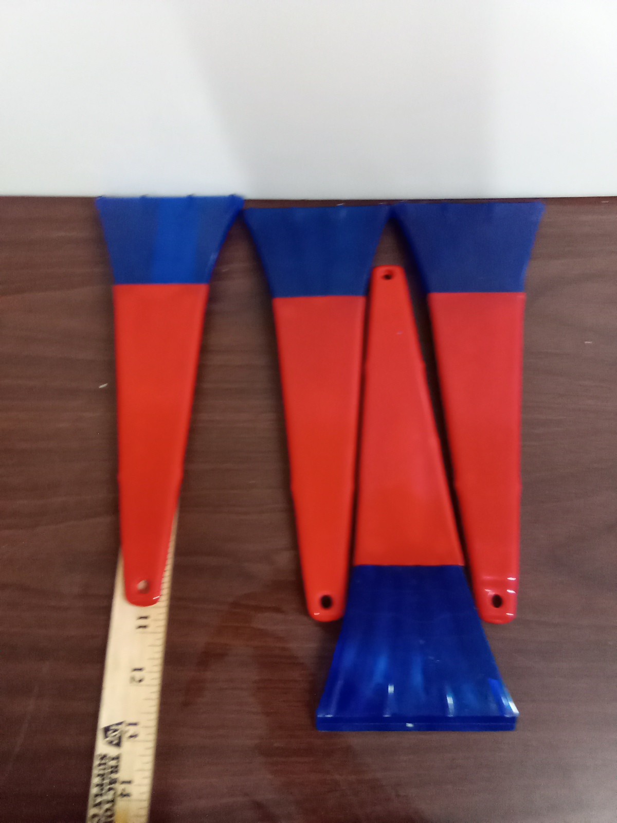Red Windshield Scrapers Set Of 4 Free Shipping