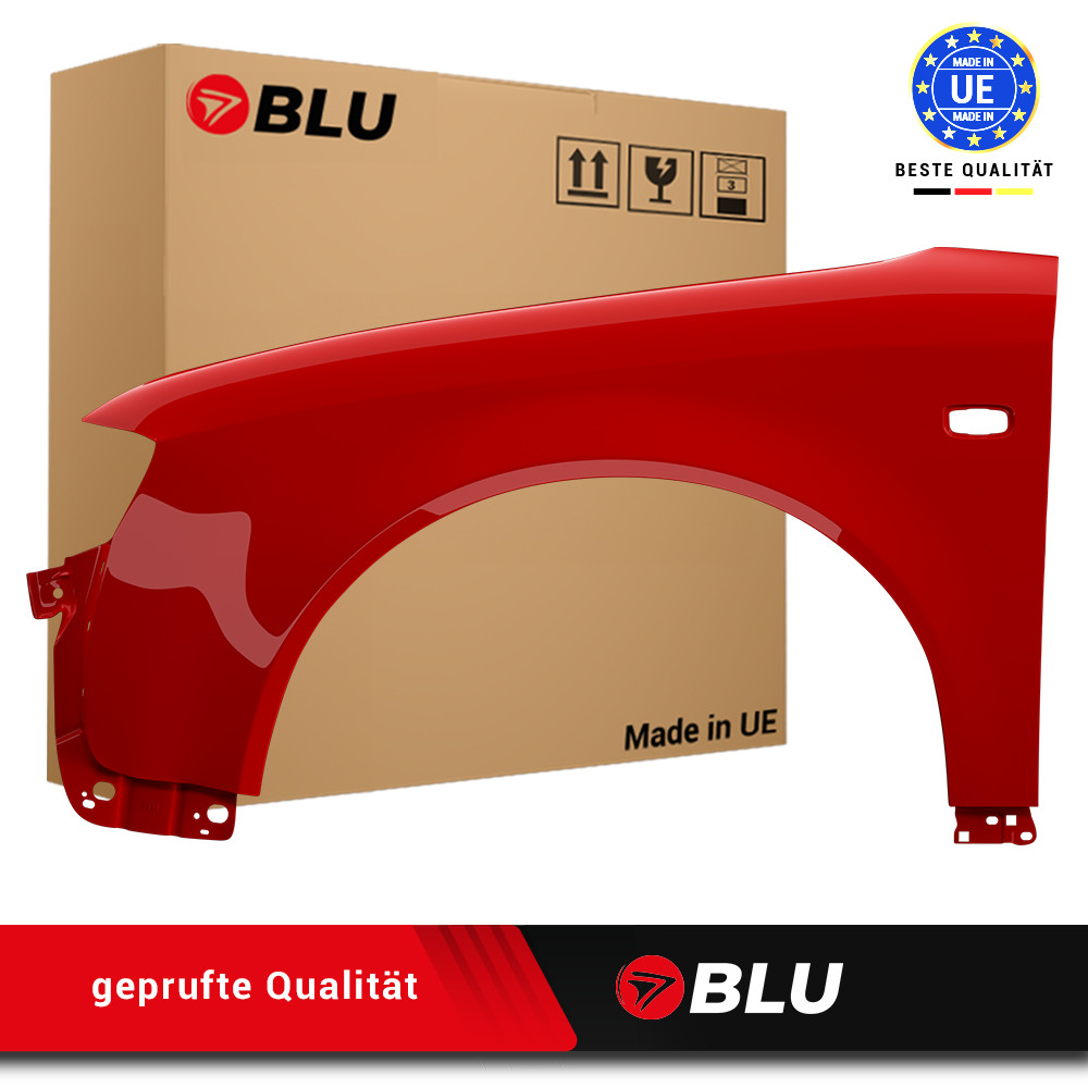 Fender For Audi A4 B6 LY3J Left Red 00-04 Front Painted New Zinc Plated