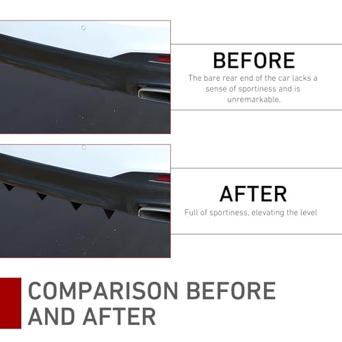 Universal Car Bumper Lip Spoiler Kit, Anti-scratch Triangular-shape 4 PCS Black