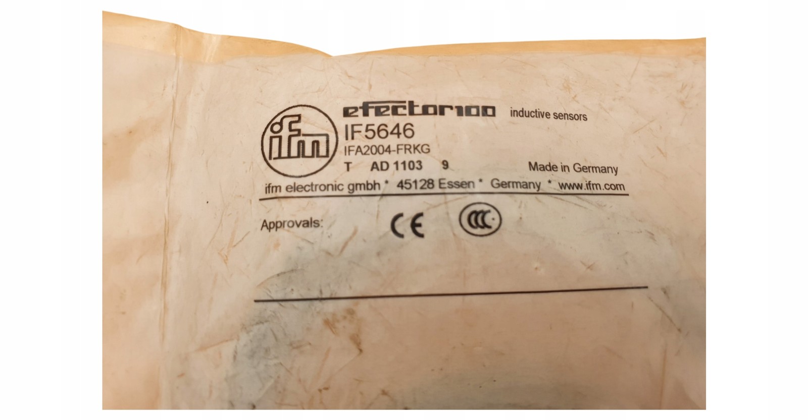 INDUCTIVE SENSOR IFM EFECTOR 100 EFECTOR100 IF5646