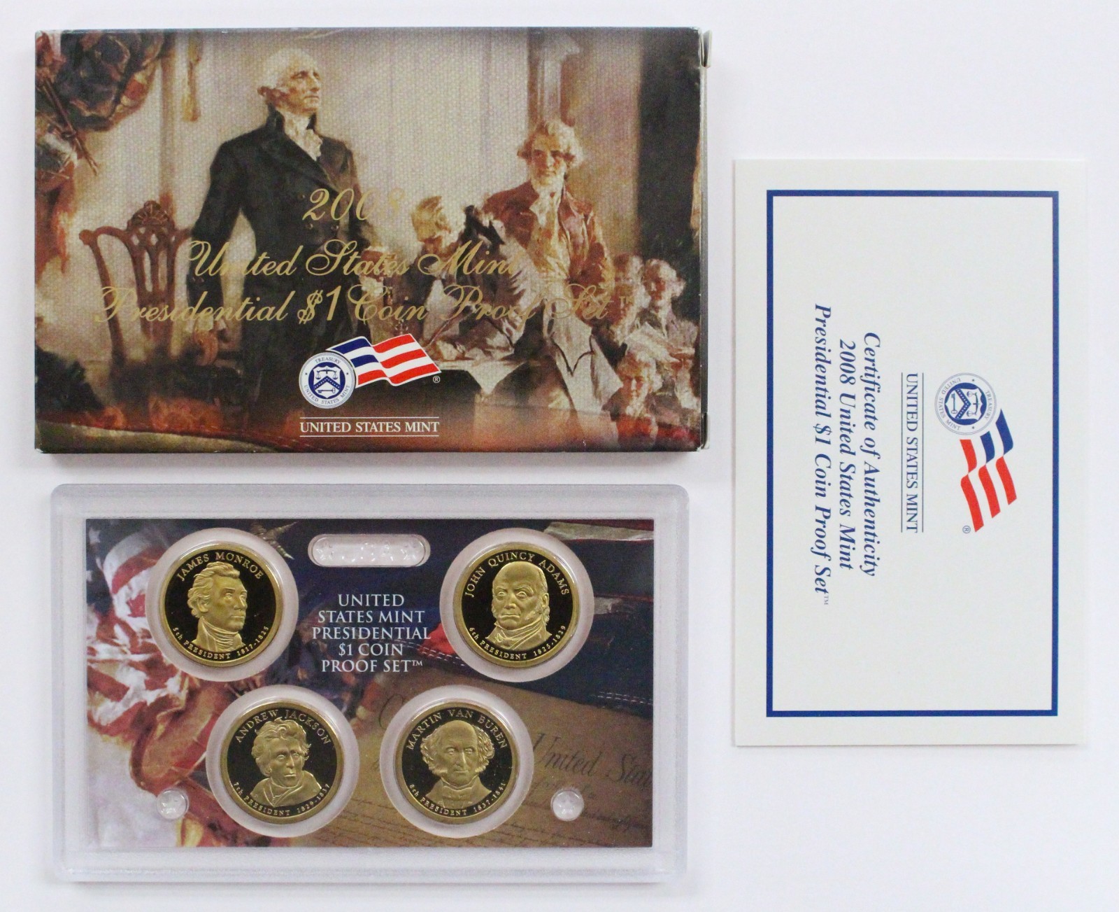 2008-S United States Mint Presidential Dollar Proof Set - w/ Box & COA