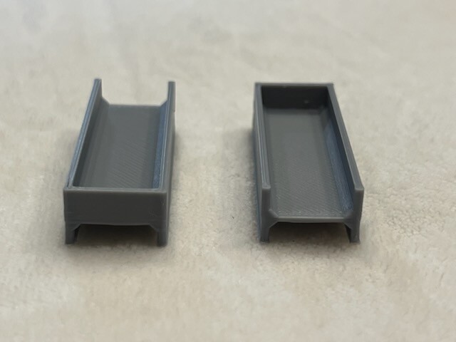 3D Printed 1/64 Concrete H Style Cattle Feed Bunk Ends - 2 Pieces