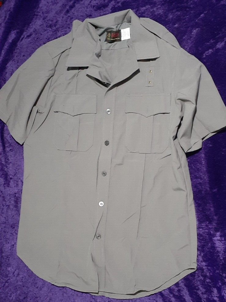 Red The Uniform Tailor Gray Shirt Size 16.5 s/s SH2244 GRY 165