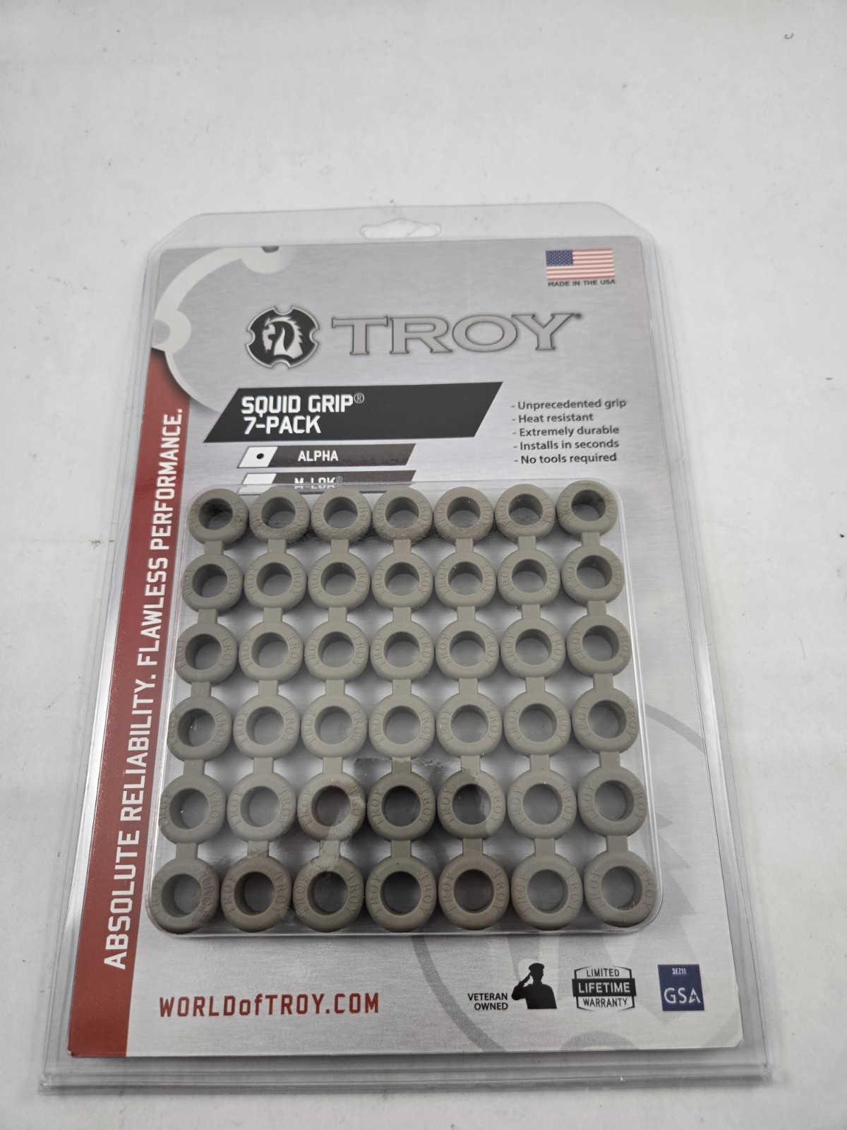 New TROY Industries Squidgrip Squid Grips 7 pack FDE