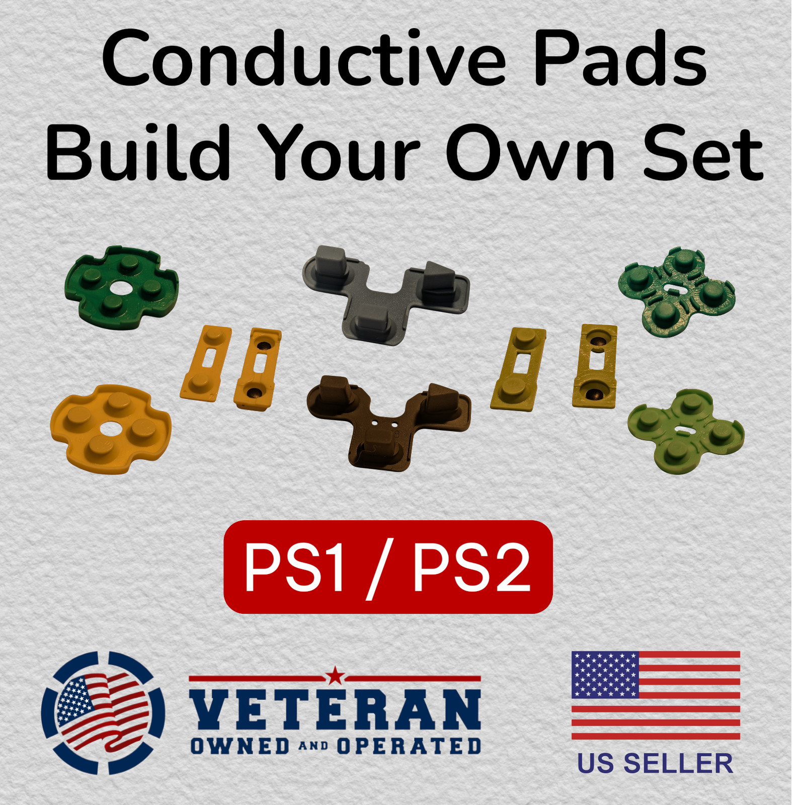 PlayStation Conductive Rubber Pads for Sony PS2 and PS1 (Analog) Controllers
