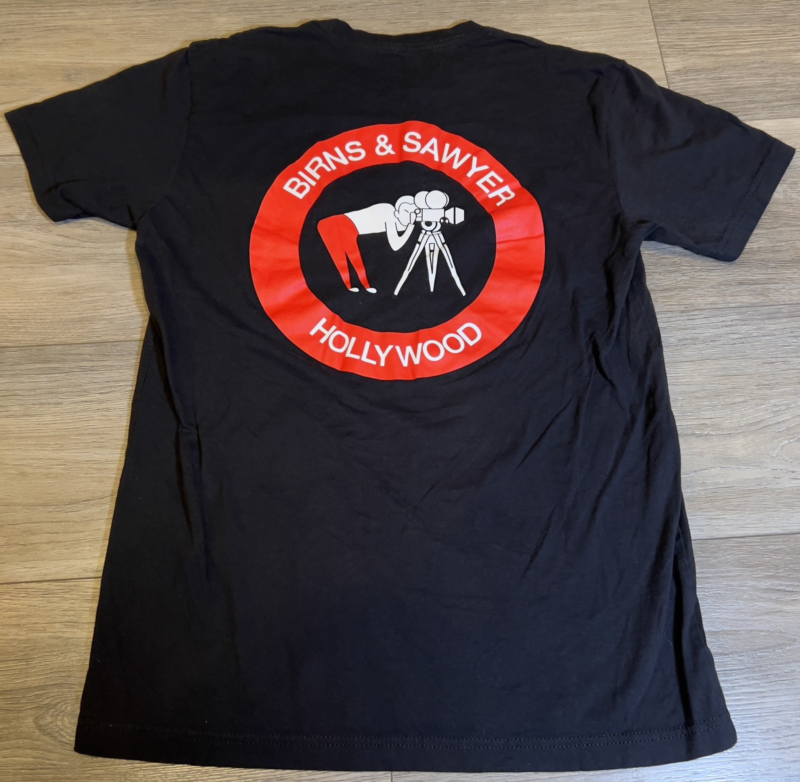 VINTAGE "BIRNS & SAWYER HOLLYWOOD" CAMERA Film Movie Tee Shirt Size SMALL