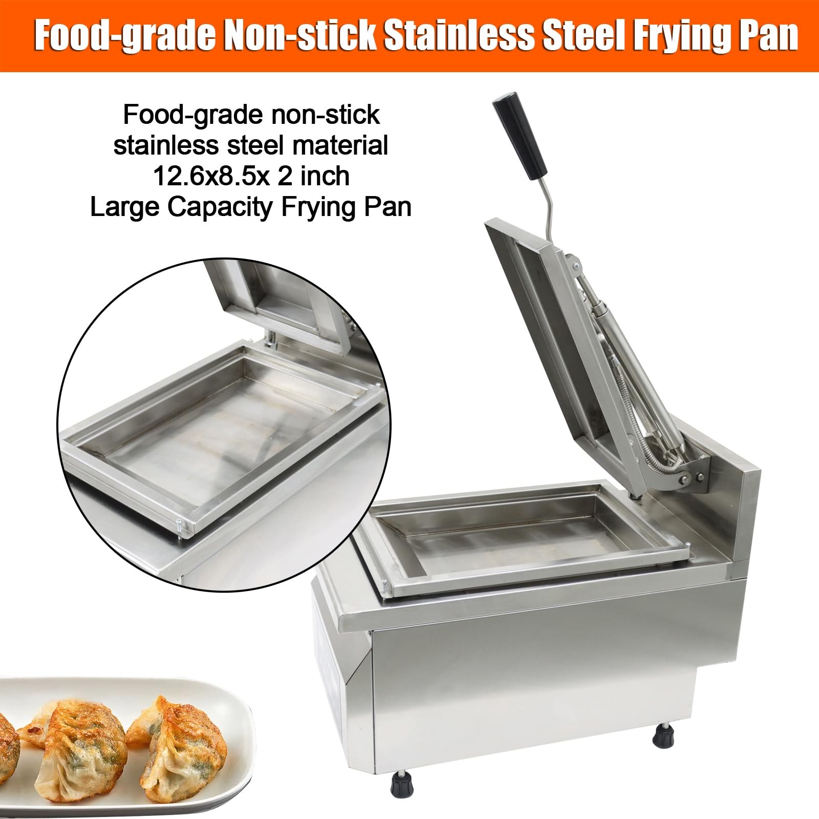 EQCOTWEA 220V Commercial Electric Dumpling Fryer Automatic Fried Dumpling Maker