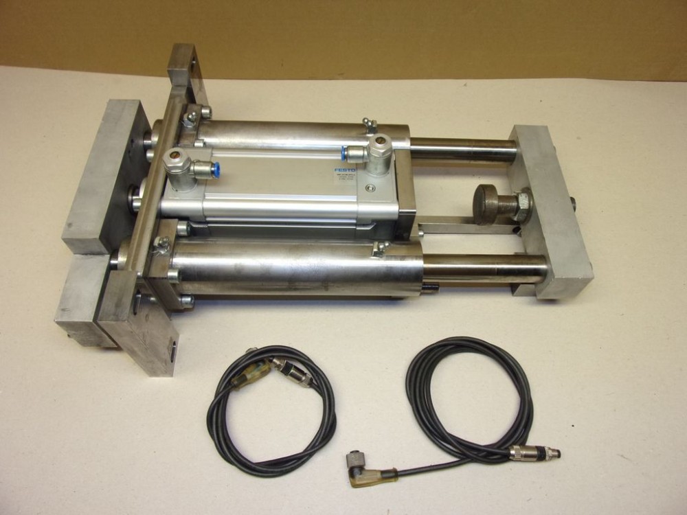 Pneumatic linear press module, conveyor belt lifter, DNC-63-80-PPV-A (PLIN0033)