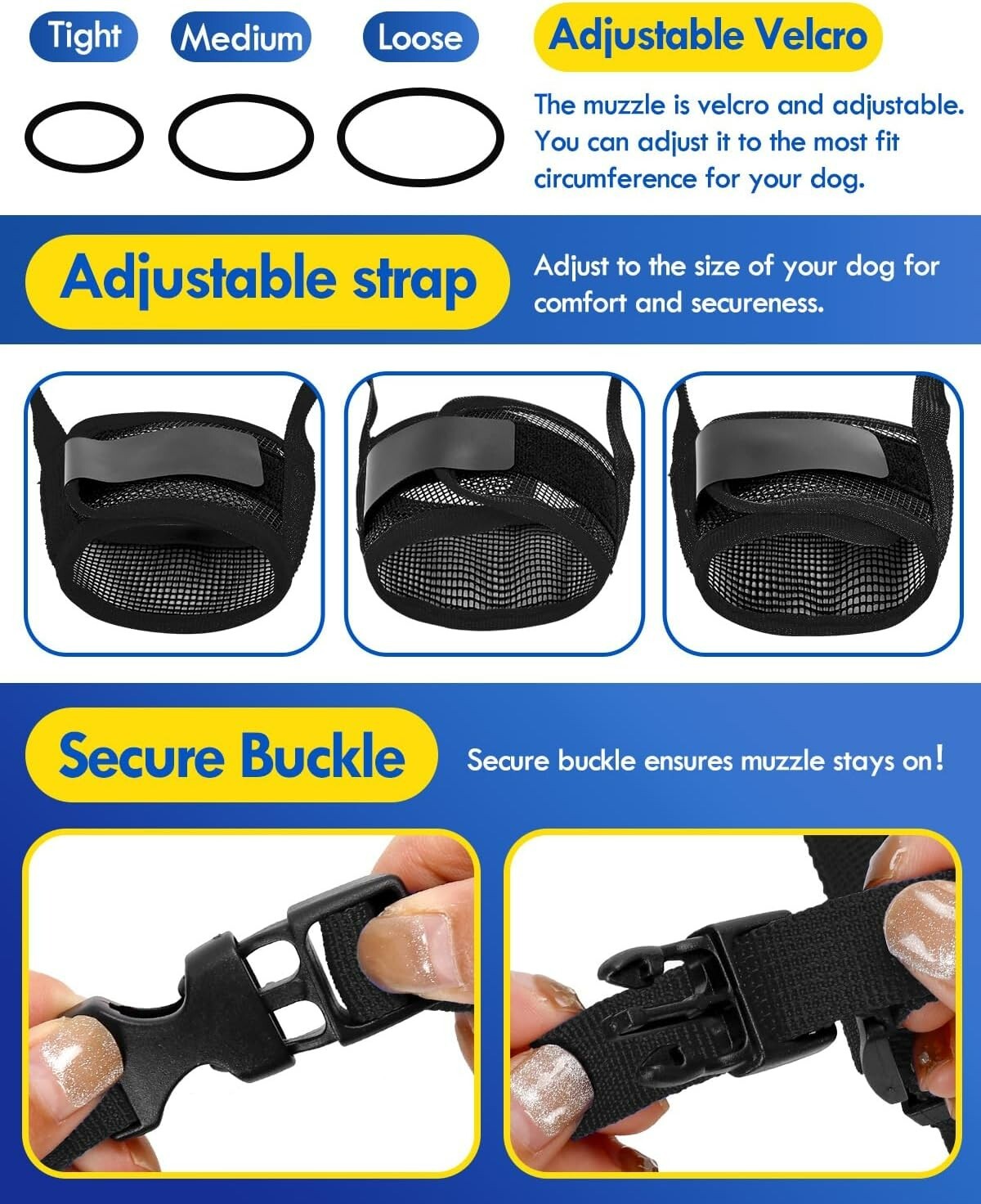 Air Mesh Dog Muzzle (Black,M)