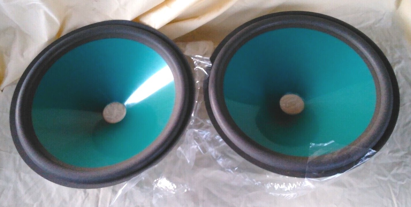 1-Pair Replacement 15" Subwoofer Cone With Foam Surround New Dark Green ,
