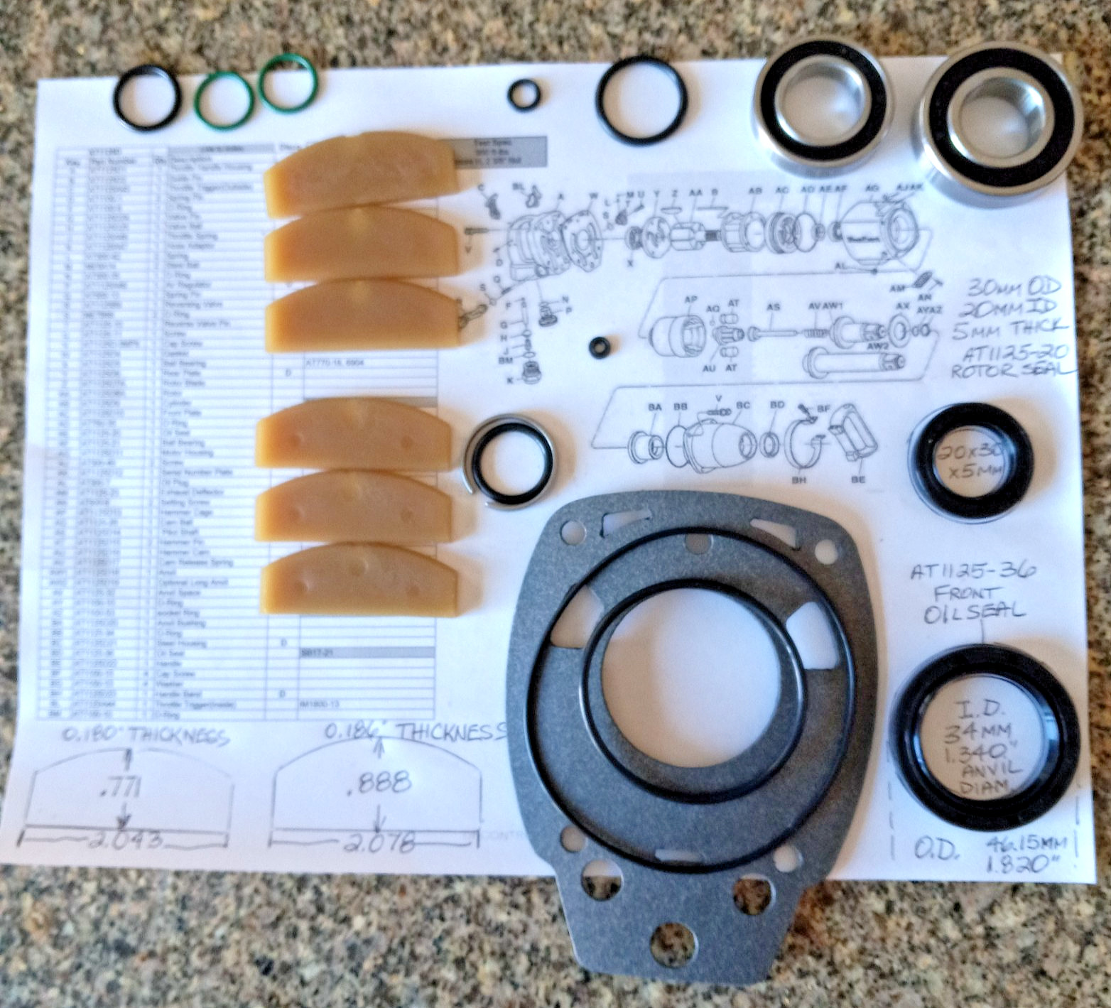 BLUE POINT AT1125, AT1125A,  AT125D, AT1125E, AT1125EL TUNE UP KIT W/O T.V. KIT
