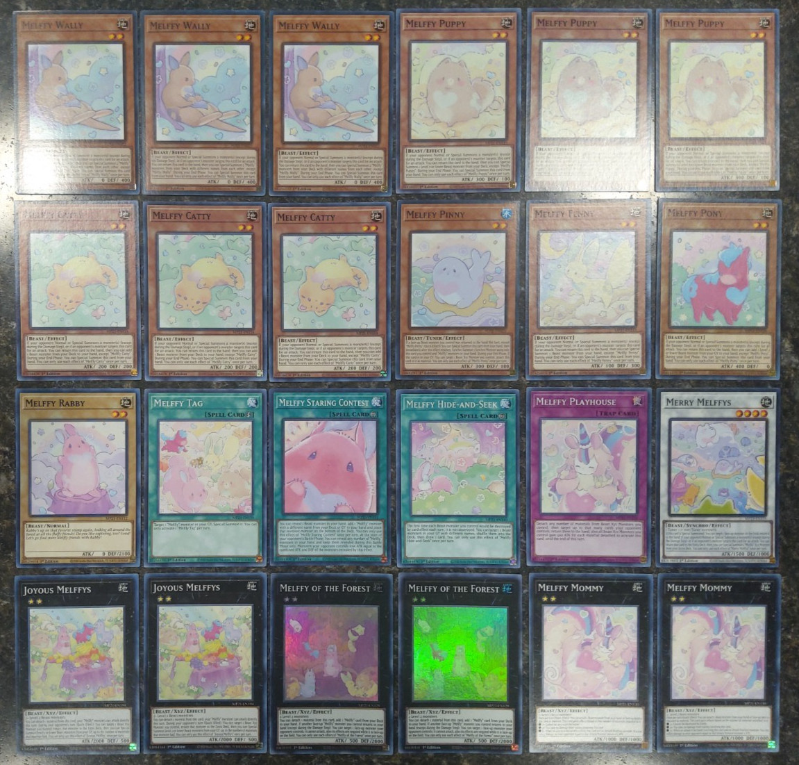 Yugioh Melffy Deck Catty Rabby Puppy Pony Fenny Pinny Wally Joyous Cute Cards