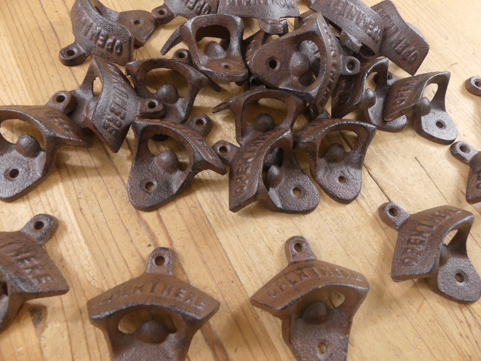 30 Rustic Cast Iron OPEN HERE Wall Mounted Beer Bottle Openers Bar Wholesale