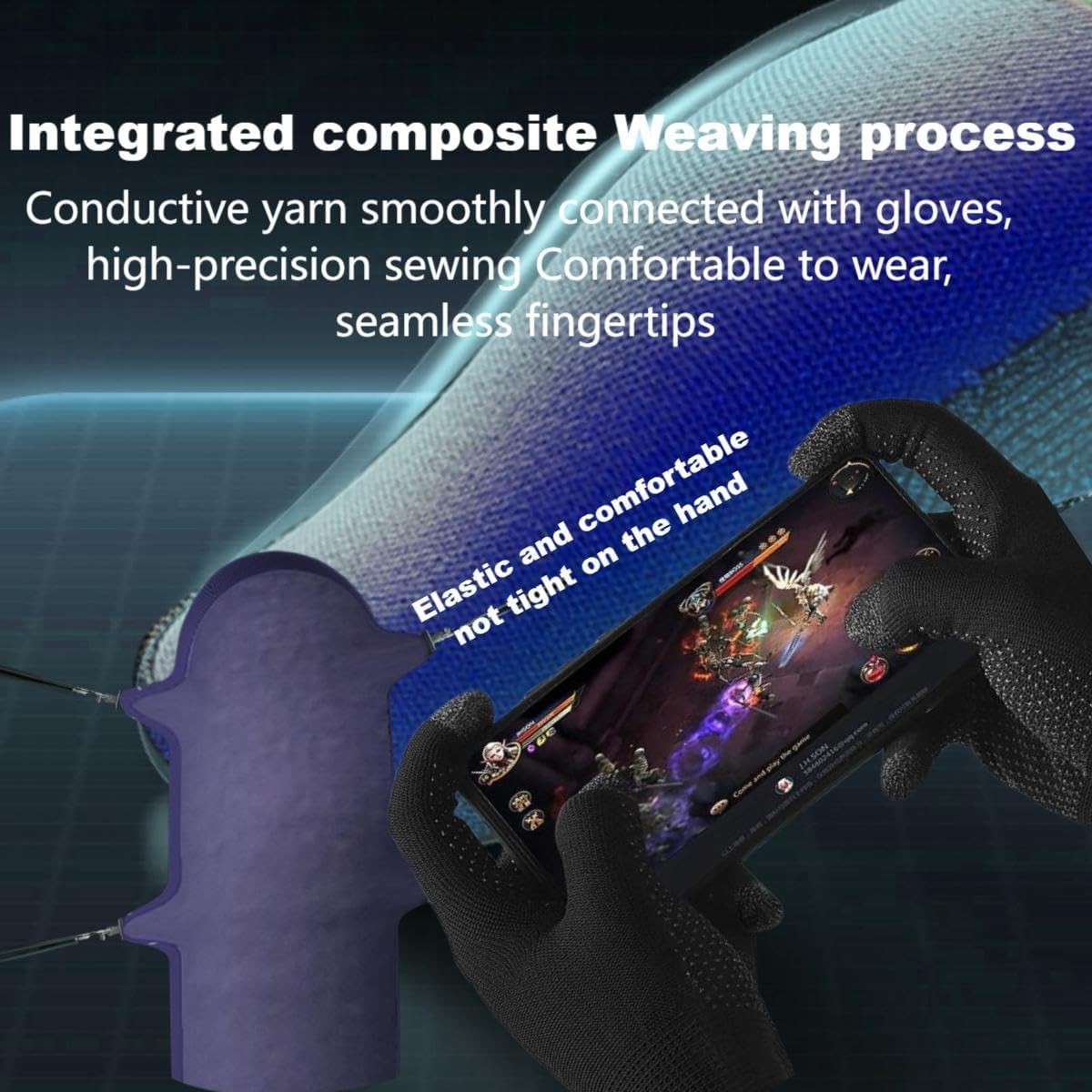 Mobile Game Gloves, Ultra-Thin Gaming Large, Black Gold