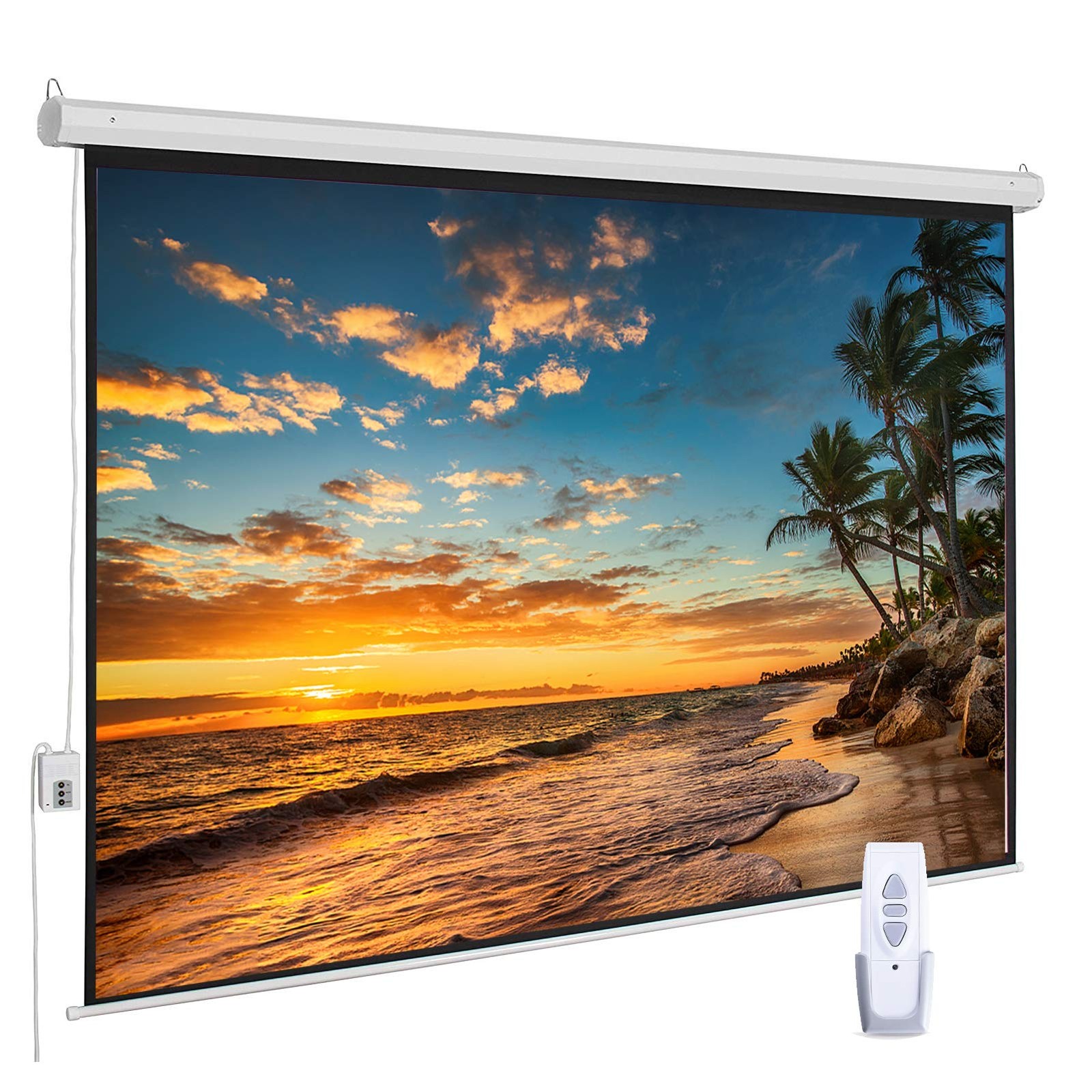 Auto Motorized Projector Screen with Remote Control, 120 inch, 4:3 Aspect Ratio,