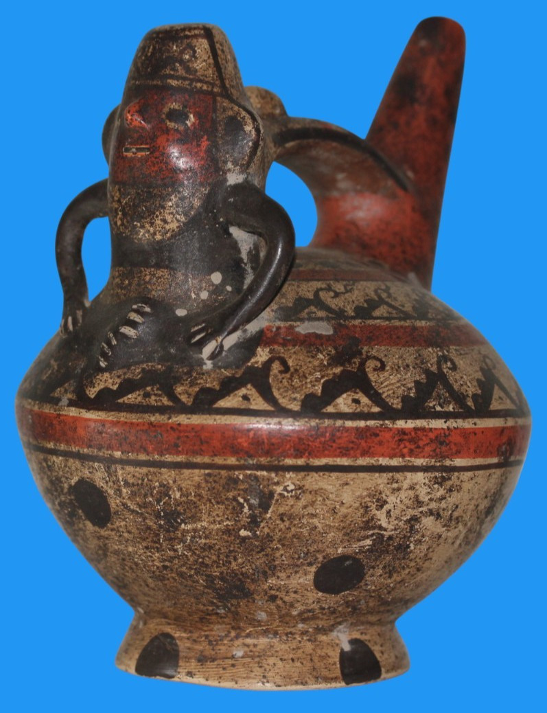 Museum Replica of a Pre Columbian Paracas Artifact from Peru Whistle Vessel 018