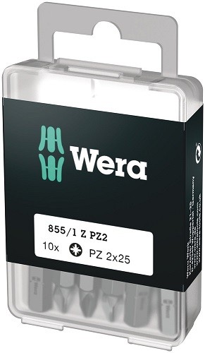 Wera Tools 5072404001 855/1 Z Diy Bits, Pz 2X25 MM, 10 Pcs, 1EA