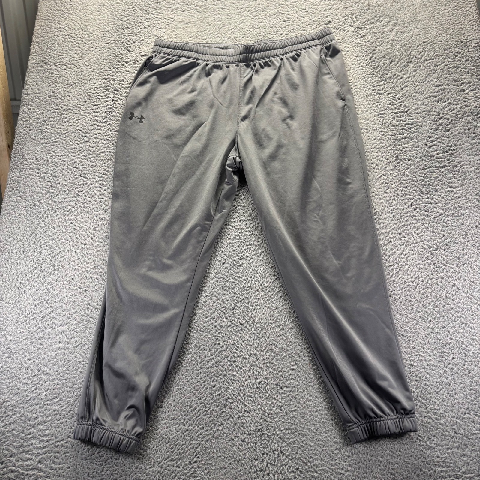 Under Armour Jogger Pants Mens 2XL Gray Polyester Stretch Loose Fit Pockets