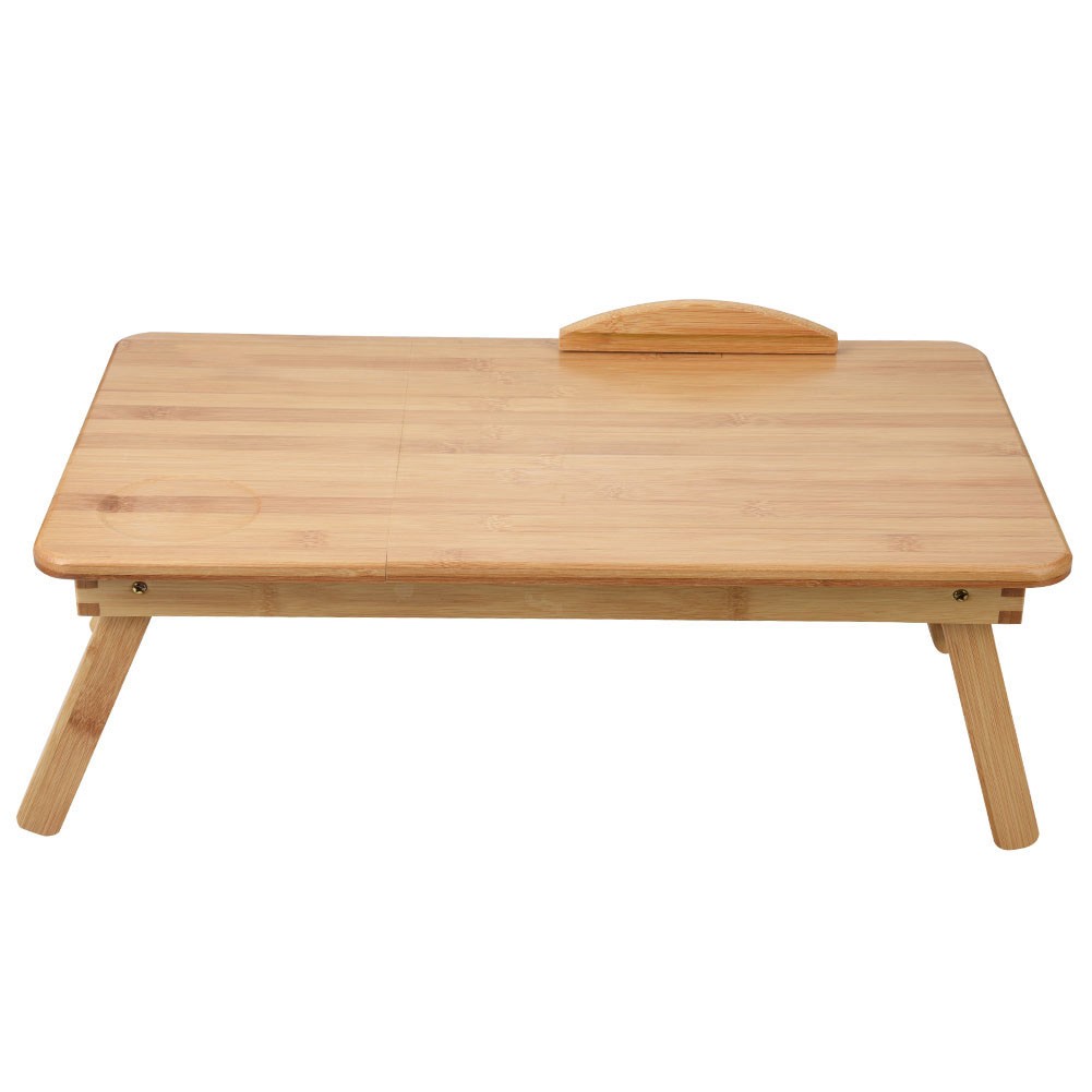 Portable Bamboo Laptop Desk for Bed Sofa Reading Working with Cup Holder