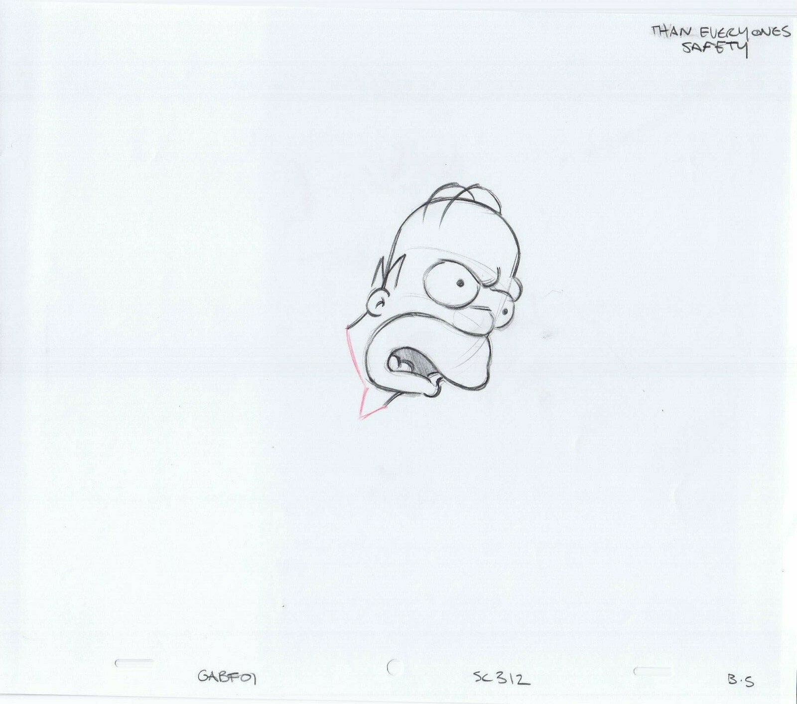 Simpsons Homer 2005 Original Art w/COA Animation Production Pencils GABF01 B-5