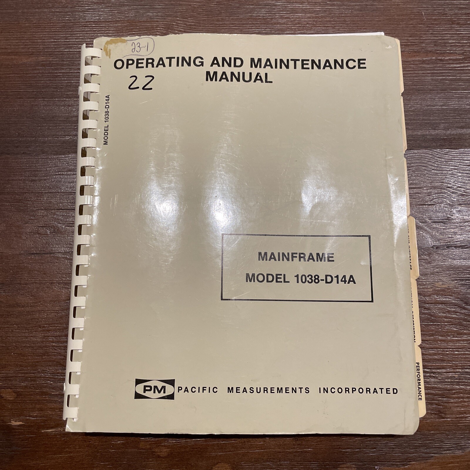 Pacific Measurements Model 1038-D14A Mainframe Instruction Manual code 05(6-82)