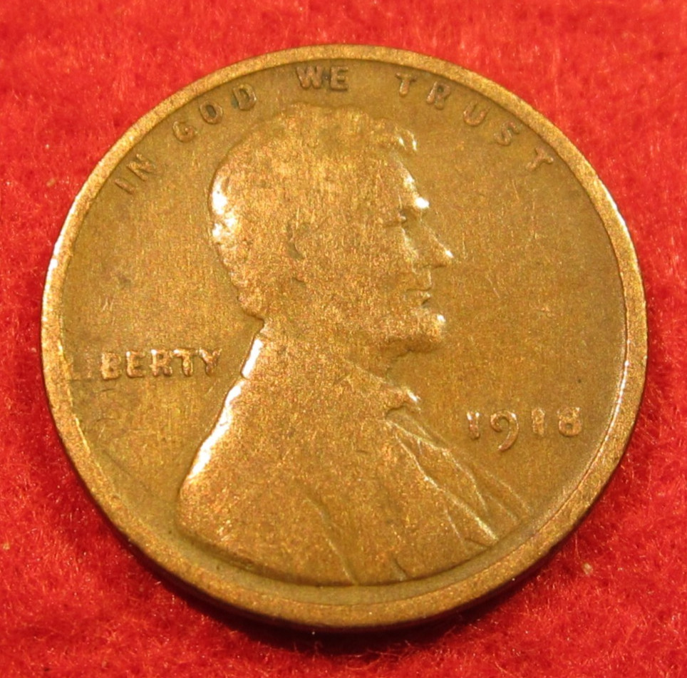 1918 (P) Lincoln Wheat Cent/Penny - G Good to VG Very Good - Actual Coin B186
