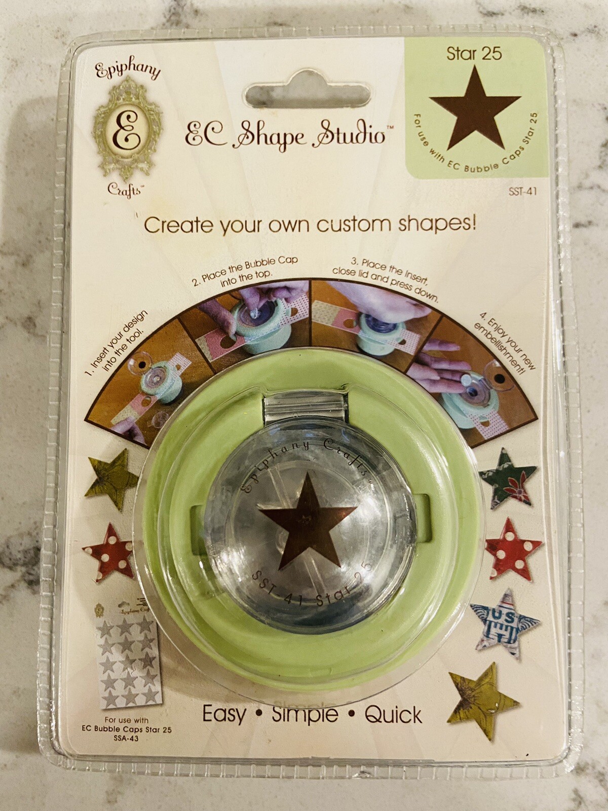 NEW ~ Epiphany Crafts EC Shape Studio Star 25 SST-41 Button Tool Punch