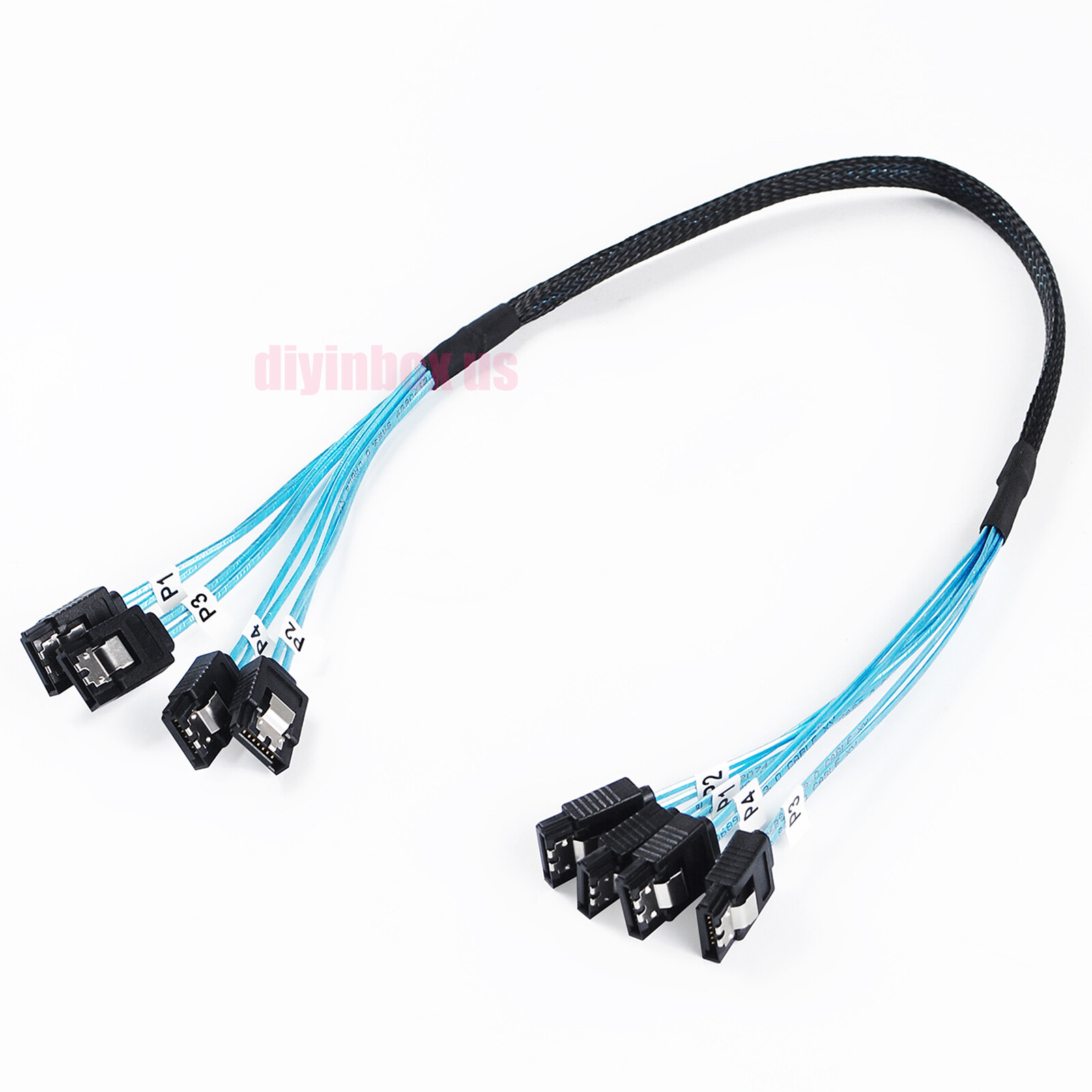 Internal SAS 4 SATA Host to 4 SATA 7pin Target Hard Disk 6Gbps Data Cable 50cm