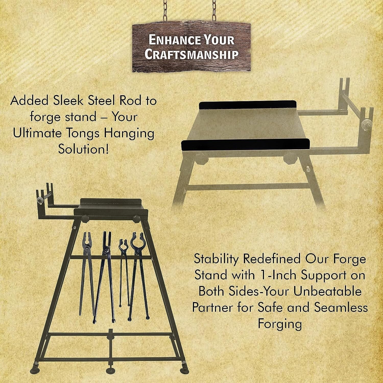 Simond Store blacksmith forge kit Stand compatible with all single burner forge