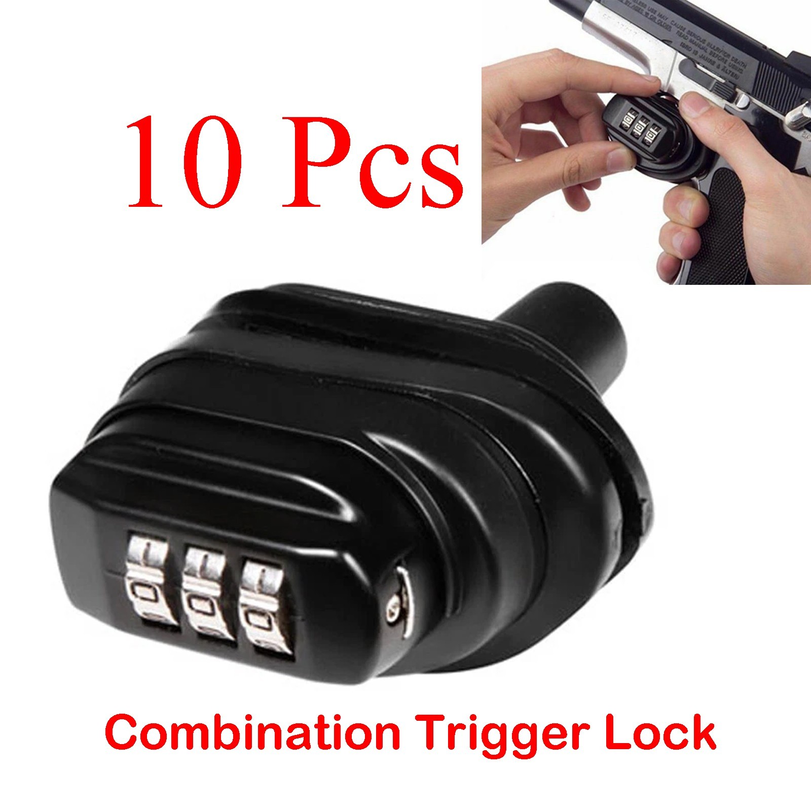10X Adjustable 3 Digit Combination Trigger Locks for Pistol Rifle Shotgun Safety